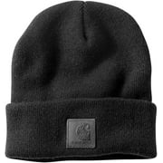 mens Knit Insulated Logo Graphic Cuffed Beanie Cold Weather Hat, Carhartt Brown, One Size US