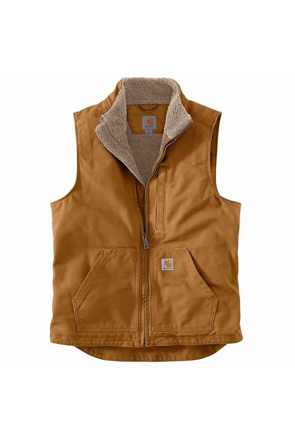 Men's Washed Duck Sherpa-Lined Mockneck Vest