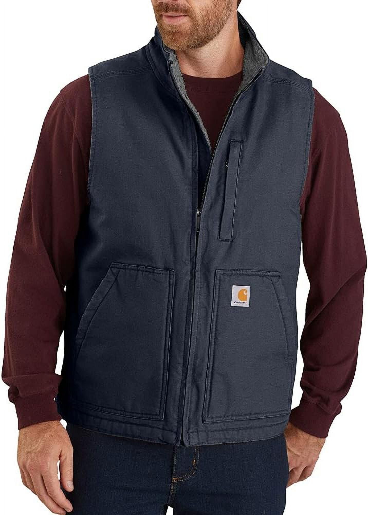Carhartt Loose Fit Washed Duck Sherpa-Lined Mock Vest for Men