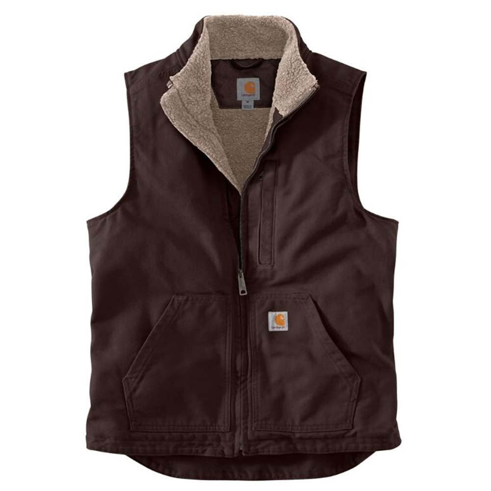 トップス THROTTLE WORKS Touring Duck Brown Vest Duck Vests