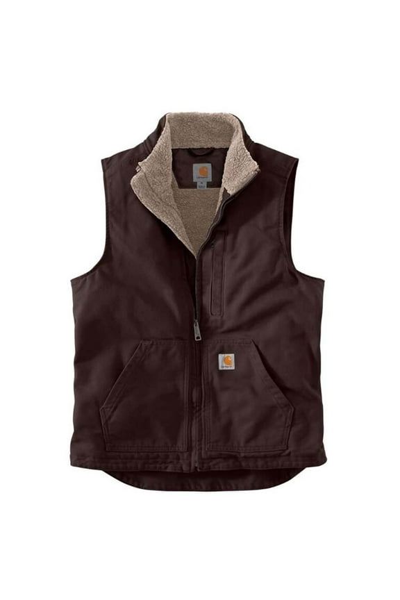 Men's Washed Duck Sherpa-Lined Mockneck Vest