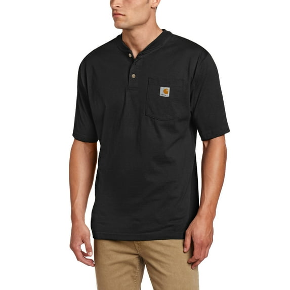 Carhartt Men's Workwear Pocket Henley Shirt (Regular and Big & Tall Sizes) Short Sleeve Black 3X-Large