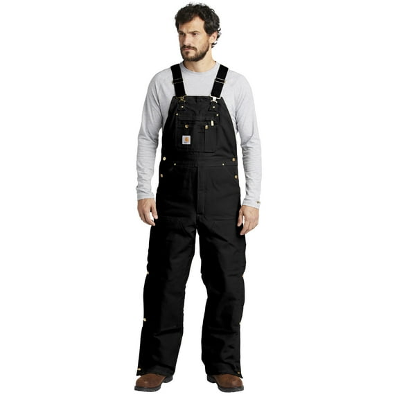 Carhartt Men's Zip-To-Thigh Quilt Lined Duck Bibs