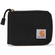 Carhartt Mens Zipper Bi-Fold Wallet, Black