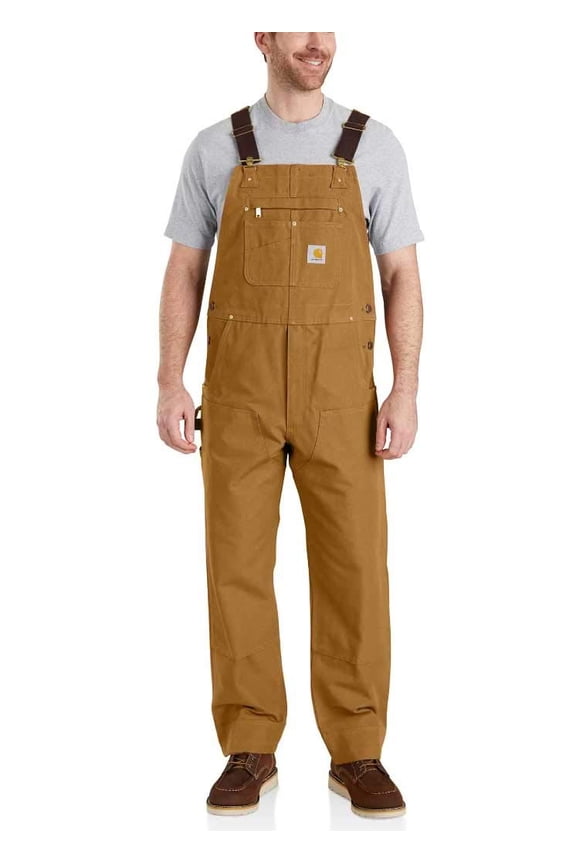 Men'sRelaxed Fit Duck Bib Overall Carhartt Brown,L36-W40 CA2