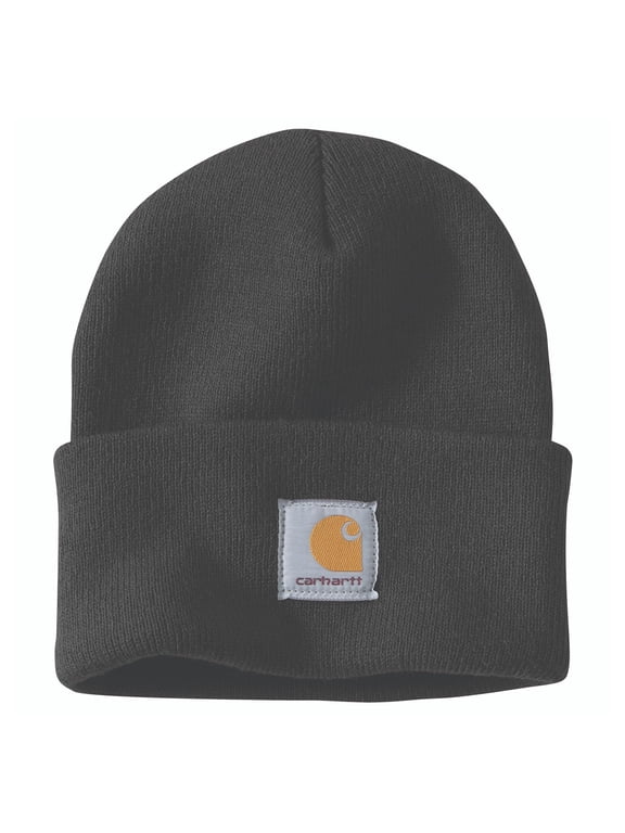 Mens Knit Cuffed Beanie Hat, Black, One Size US CA2