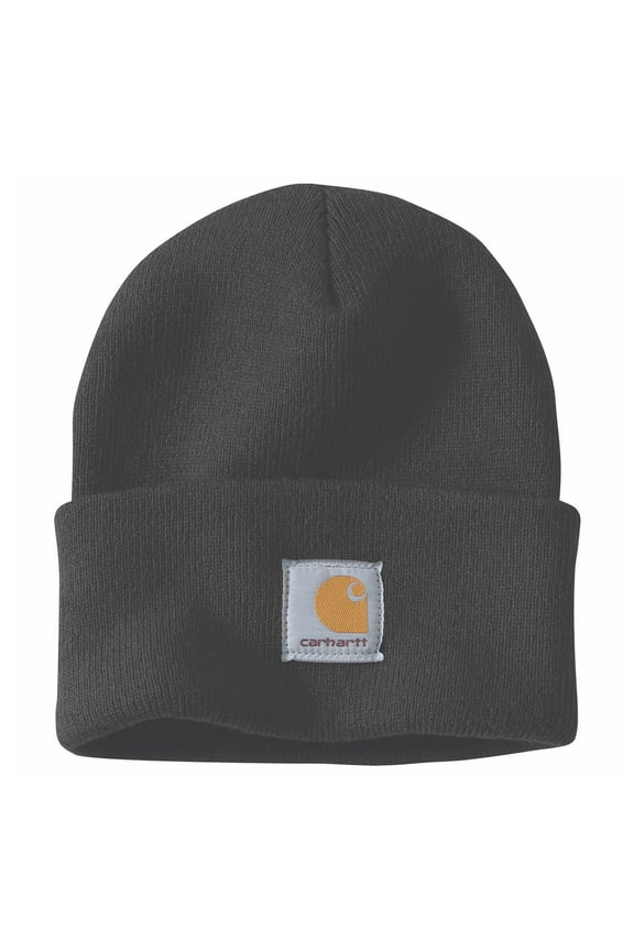 Mens Knit Cuffed Beanie Hat, Black, One Size US CA2