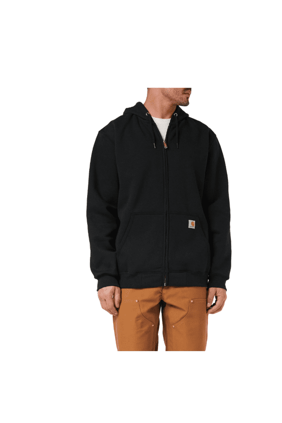 Mens Loose Fit Midweight Full-Zip Sweatshirt Fashion Hoodies, Black, 2X-Large US ZN2