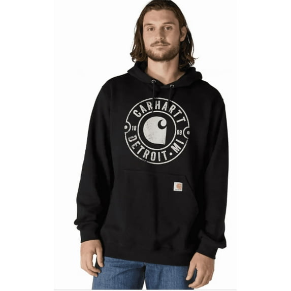 Carhartt Midweight Detroit Graphic Cotton Blend Hoodie, Men's 2XL
