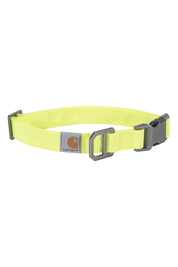 Nylon Duck Dog Collar, Fully Adjustable Durable 2-Ply Cordura Nylon Canvas Collars for Dogs, Brite Lime, Large