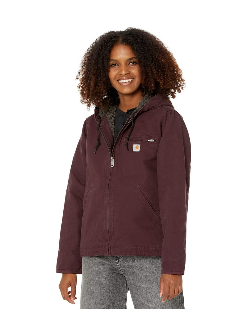 Carhartt OJ141 Sherpa Lined Hooded Jacket (Womens, Blackberry, 2XL