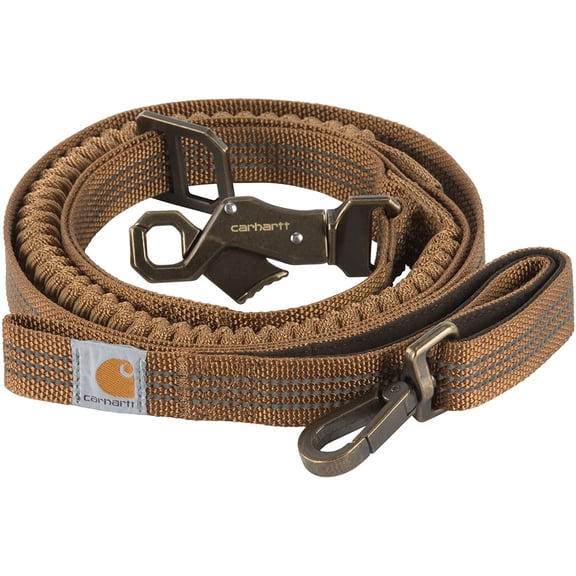 Carhartt Shock Absorbing Dog Leash Carhartt Brown/Brushed Brass Carhartt Brown/Brushed Brass Large