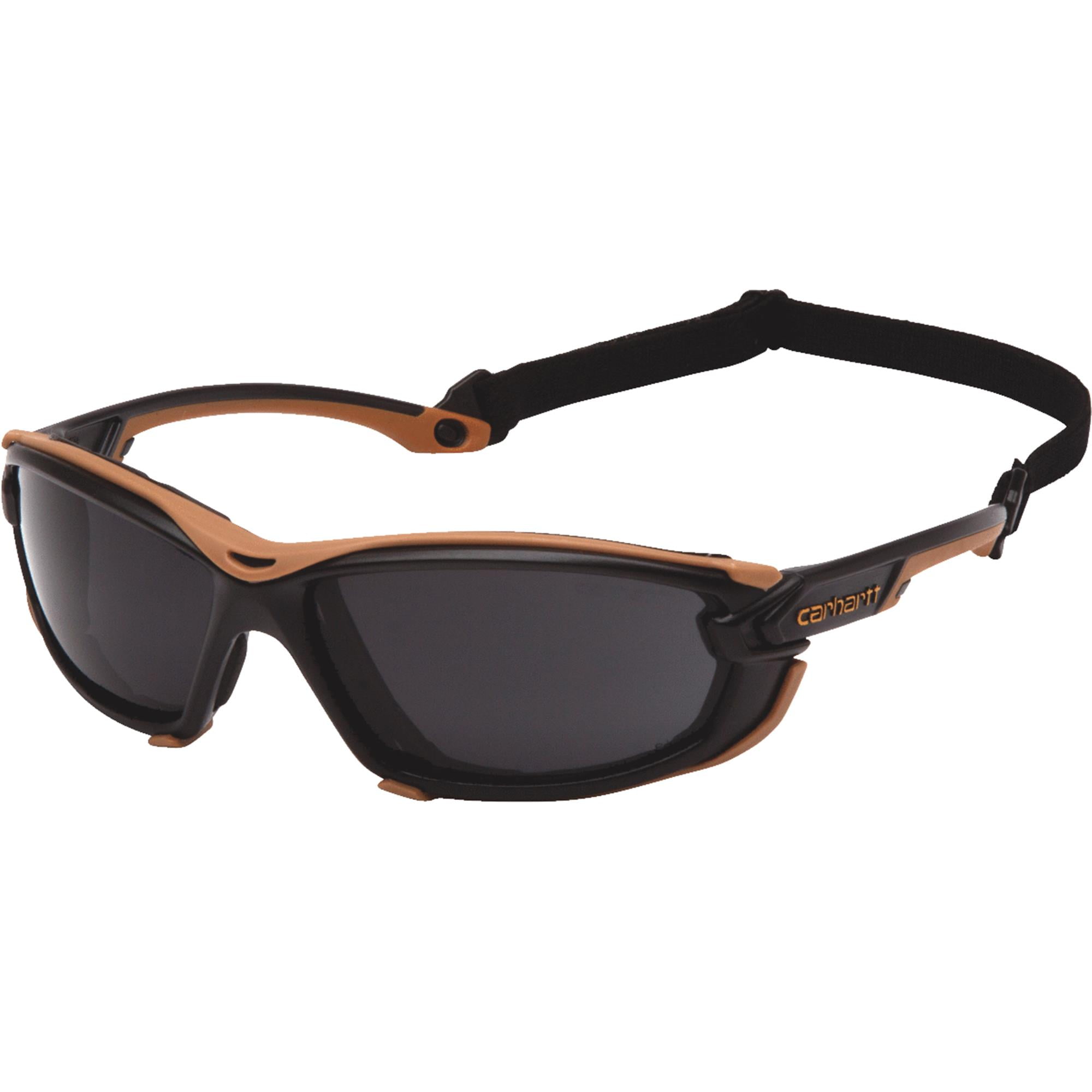 Carhartt Toccoa Safety Glasses, Black/Tan Frame, Gray H2MAX