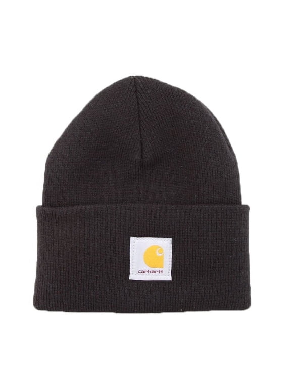 Unisex Watch Hat Black Cuffed Acrylic Beanie Warm Winter Hat Work Wear