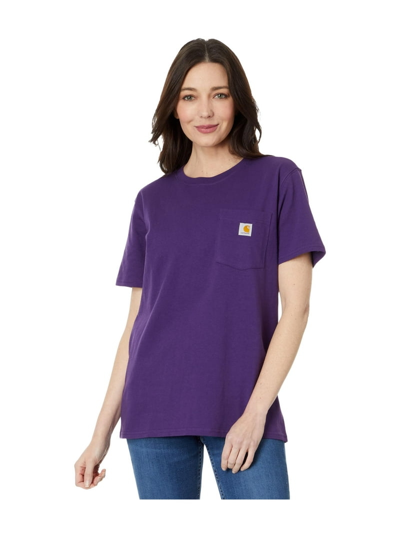 (取寄) カーハート レディース WK87 ワークウェア ポケット ショート スリーブ T-シャツ Carhartt women WK87 Carhartt Women's WK87 Short Sleeve Pocket T-Shirt - Heather