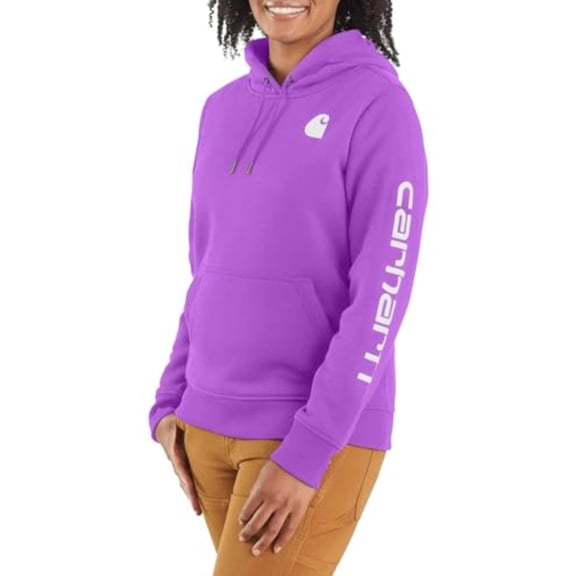 Carhartt Women's Iconic Clarksburg Logo Sweatshirt, Cherry Bloom, Small