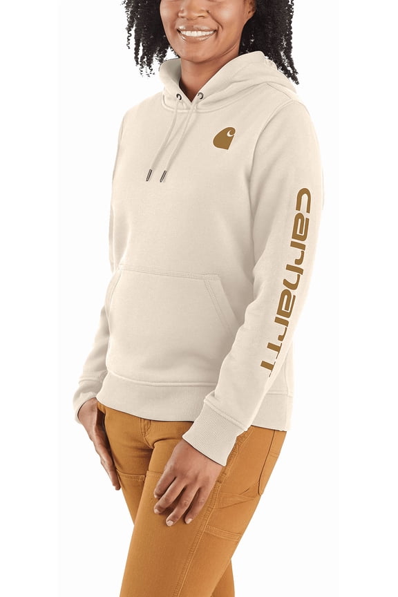 Women's Clarksburg Graphic Sleeve Pullover Hoodie - Malt/Carhartt Brown - L