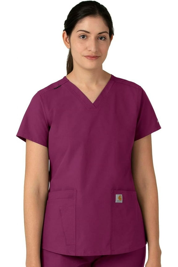 Women's Force V-Neck 5-Pocket Top, Wine, Medium