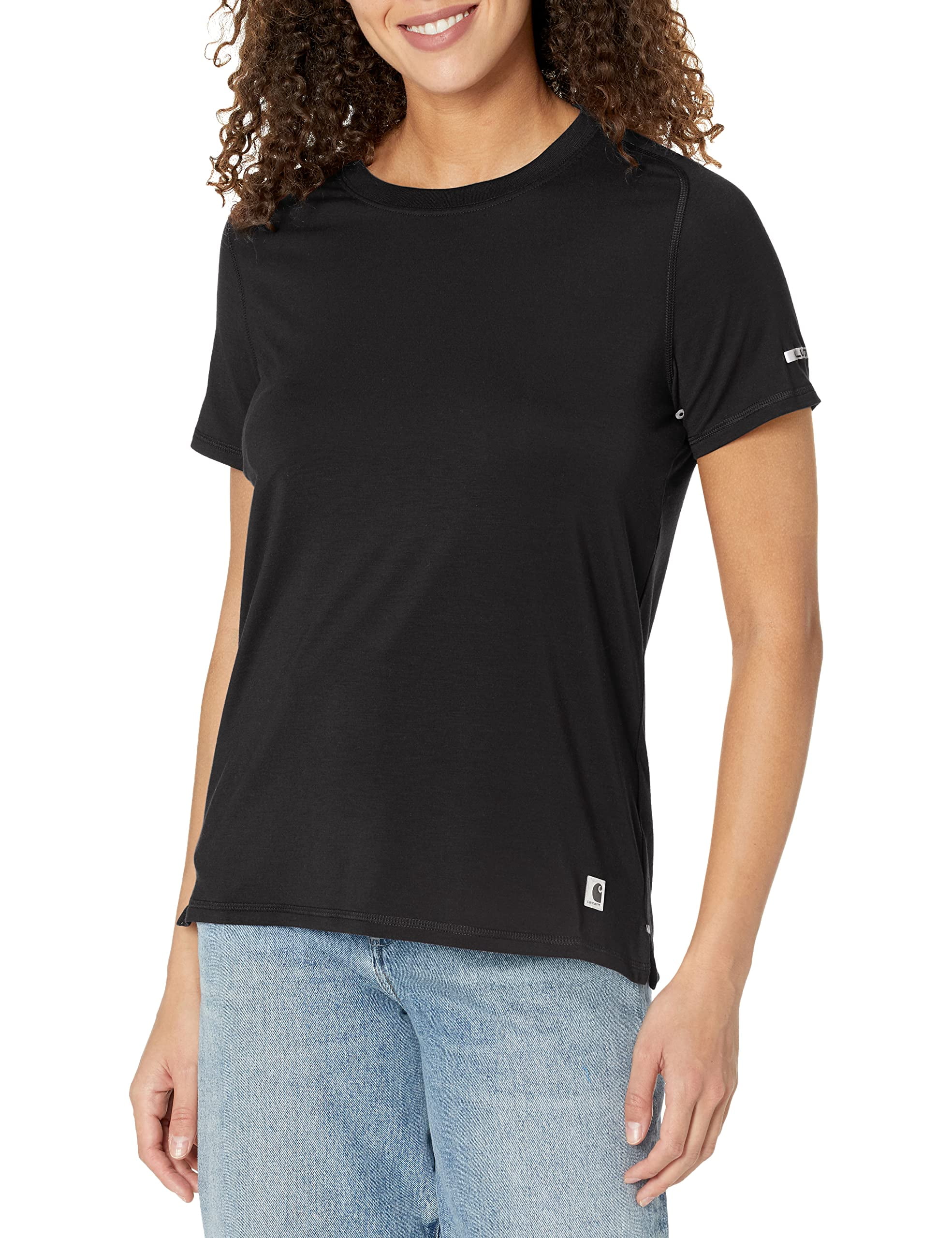 Carhartt Women's LWD Relaxed Fit Short Sleeve T-Shirt, Black, Medium