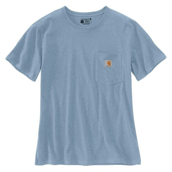 Carhartt Women's Loose Fit Heavyweight Short-Sleeve Pocket T-Shirt Also Available in Plus Sizes, Alpine Blue Heather, 2X