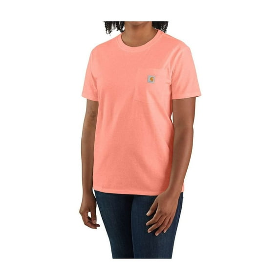 Carhartt Women's Loose Fit Heavyweight Short-Sleeve Pocket T-Shirt Also Available in Plus Sizes, Hibiscus Heather, Medium