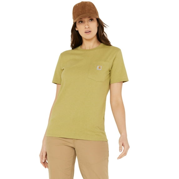 Carhartt Women's Loose Fit Heavyweight Short Sleeve Pocket T-Shirt Olive Medium