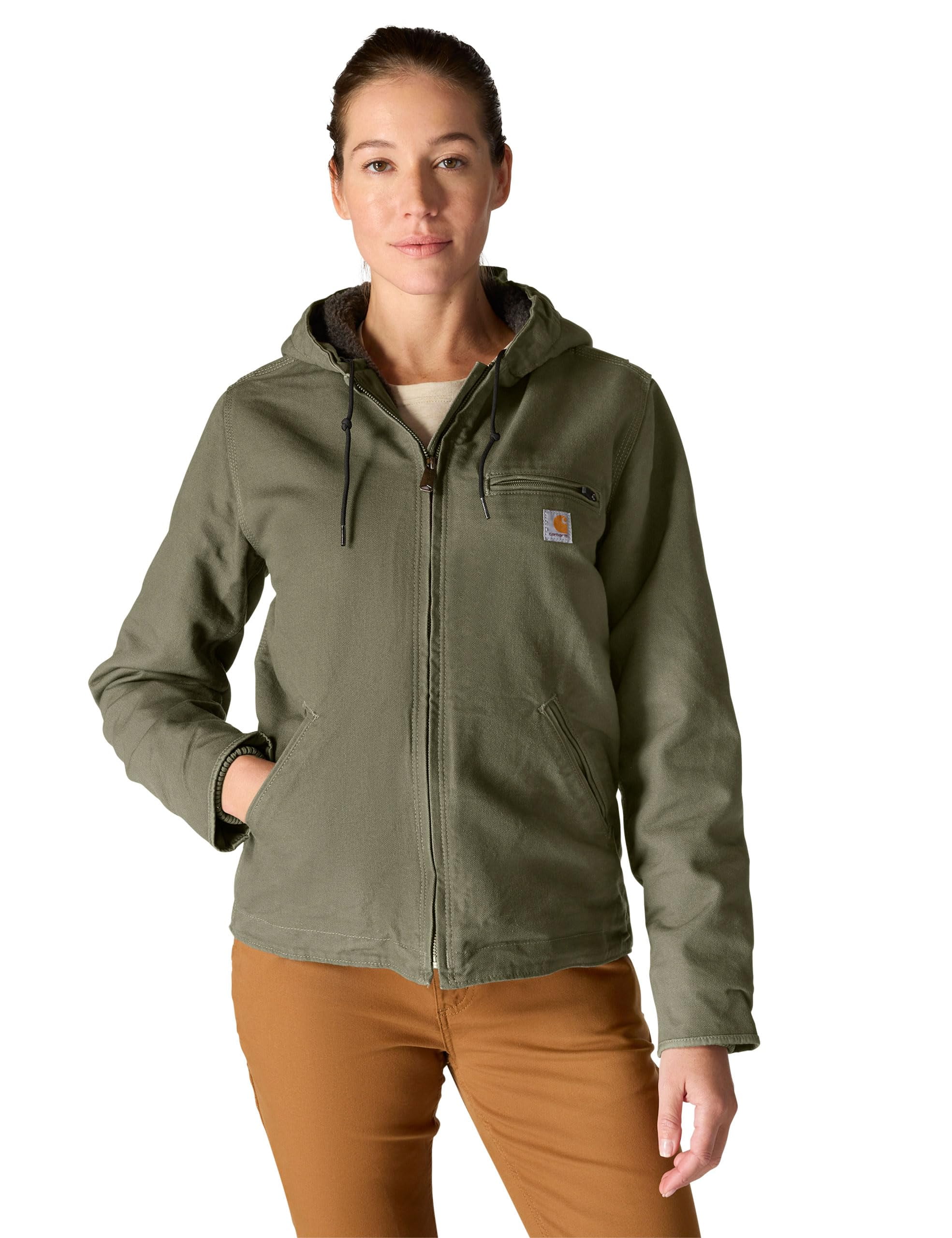 Carhartt mens Loose Fit Washed Duck Sherpa-lined Jacket Work
