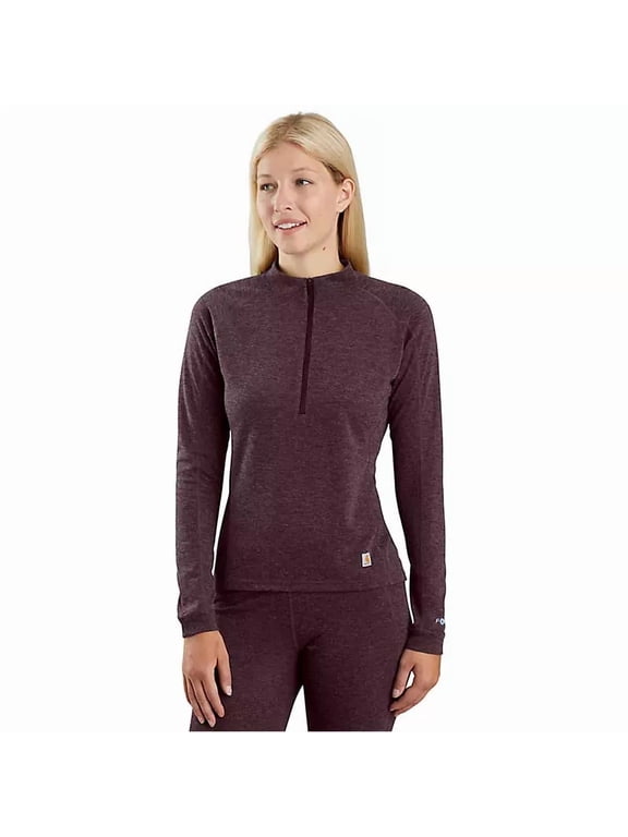 Women's Midweight Synthetic Wool Blend Quarter Zip Base layer Sz XXL