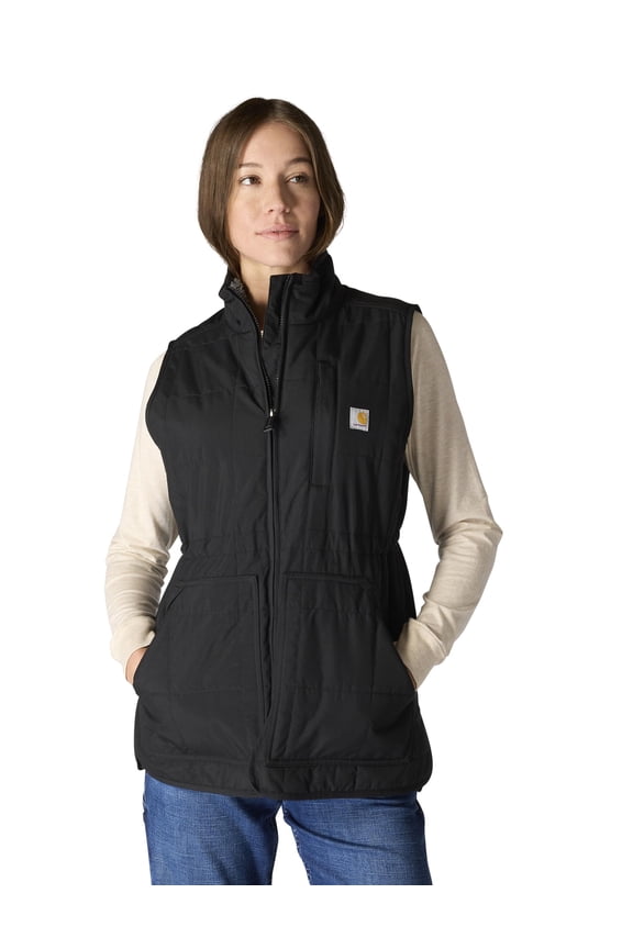 Women's Rain Defender Relaxed Fit Lightweight Insulated Mock Neck Vest, Black, Medium, 107100
