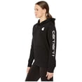 thumbnail image 1 of Carhartt Women's Relaxed Fit Midweight Logo Sleeve Graphic Sweatshirt Also Available in Plus Sizes, Black, XX-Large, 1 of 6
