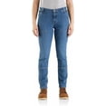 thumbnail image 1 of Carhartt Womens Rugged Flex Relaxed Fit Double Front Jeans, Linden, 12 Short, 1 of 1