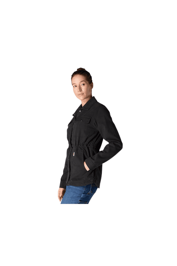 Women's TENCEL Fiber Series Relaxed Fit Canvas Coat, Black