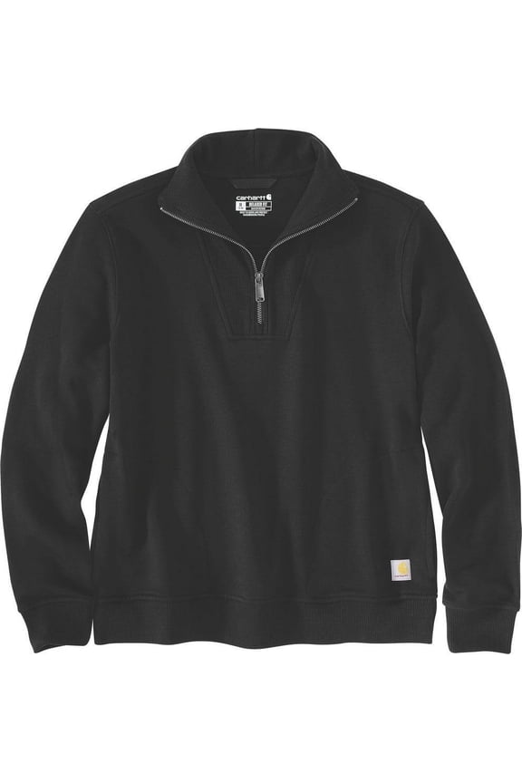 Women's Tencel Fiber Series Relaxed Fit Half-Zip Sweatshirt, Black, X-Large