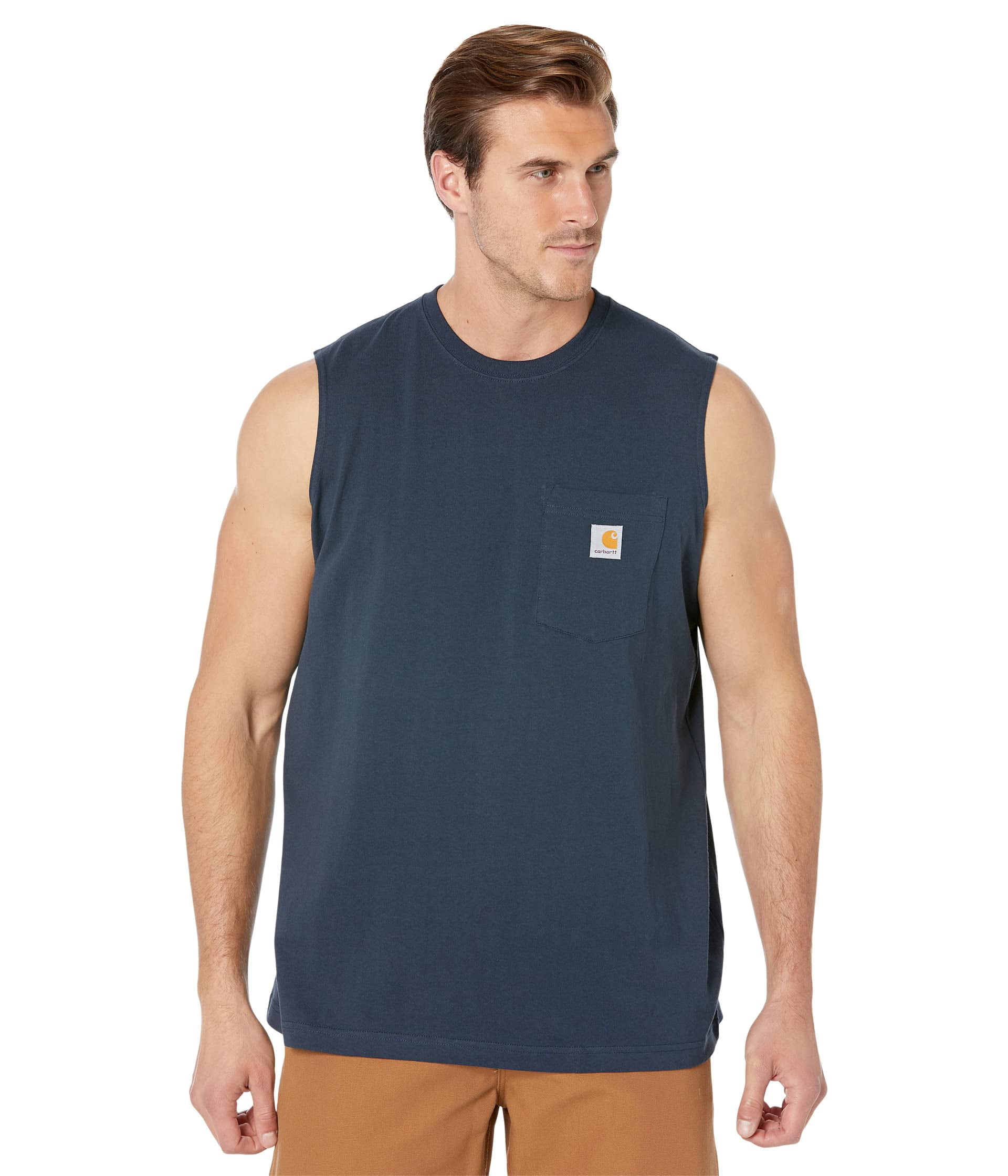 Carhartt Workwear Pocket Sleeveless T-Shirt (Mens, Navy, SM