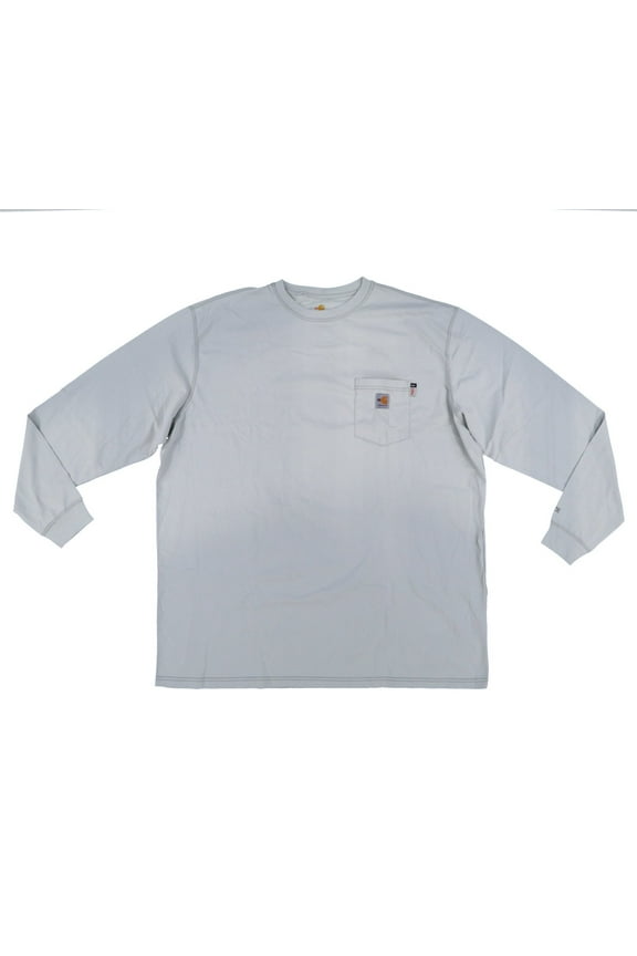 mens Flame Resistant Force Cotton Long Sleeve T-shirt Big & Tall fashion t shirts, Light Gray, 4X-Large US