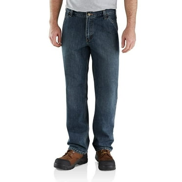 Carhartt mens Relaxed Fit Holter Dungaree Work Utility Pants, Blue Ridge, 34W x 32L US