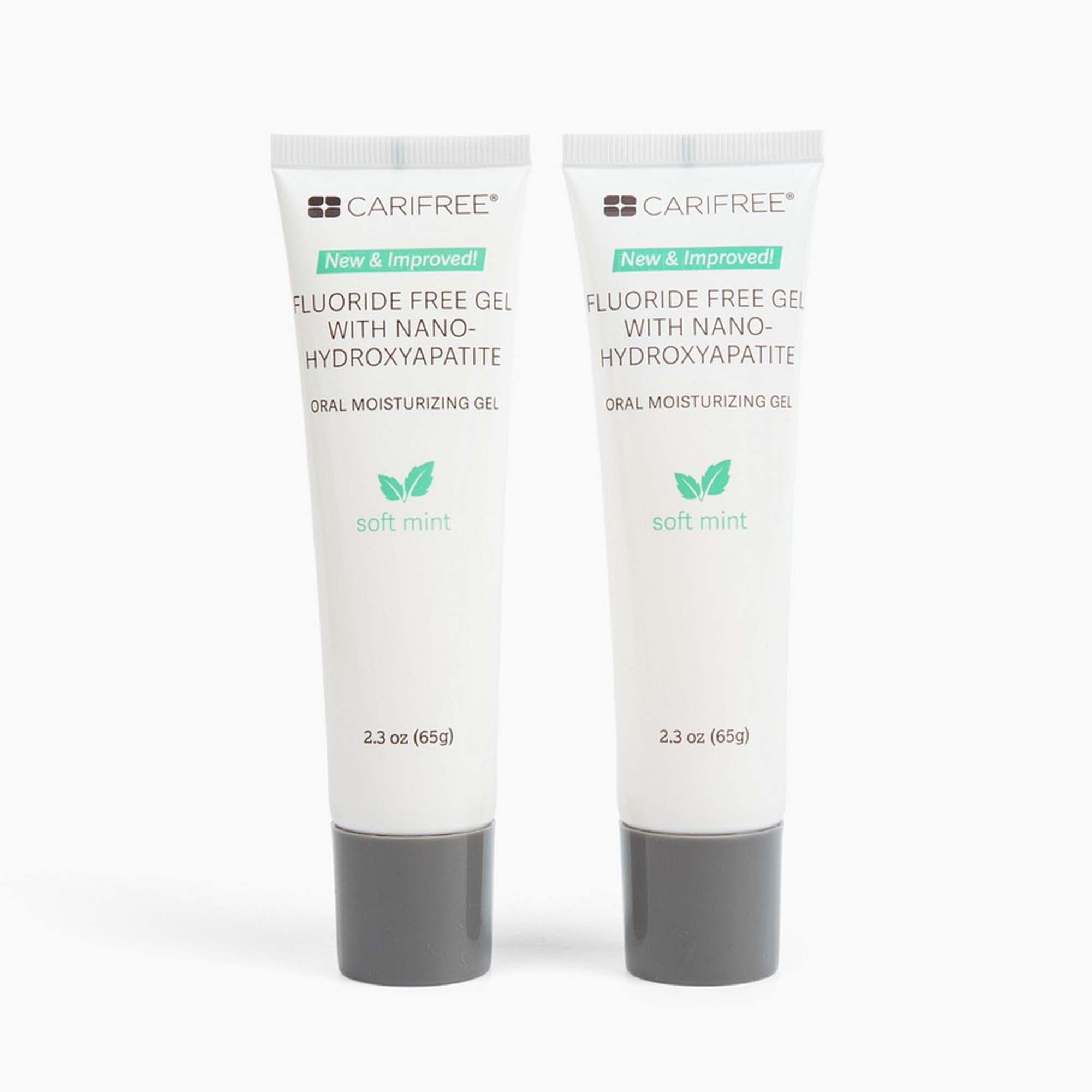 CariFree Fluoride Free Gel, Soft Mint Flavored, Nano Hydroxyapatite Toothpaste, Neutralizes pH, Freshens Breath & Moistens Mouth, Dentist Recommended for Oral Care, (2.3 Ounce Pack of 2)