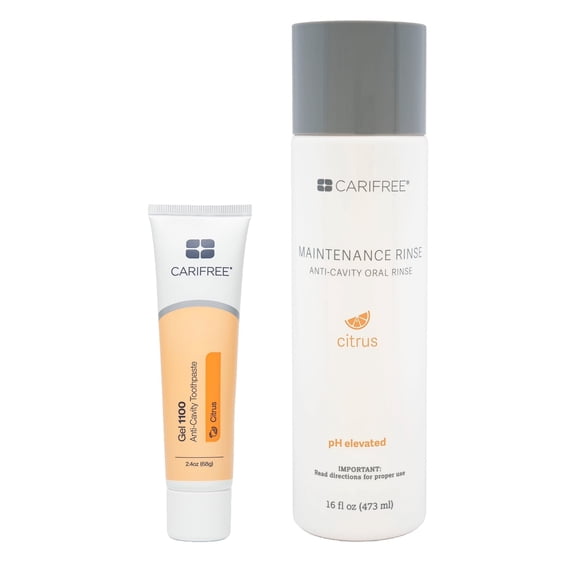 CariFree Prevention Kit (1 Month) (Single Maintenance Rinse & Single Gel 1100), Citrus