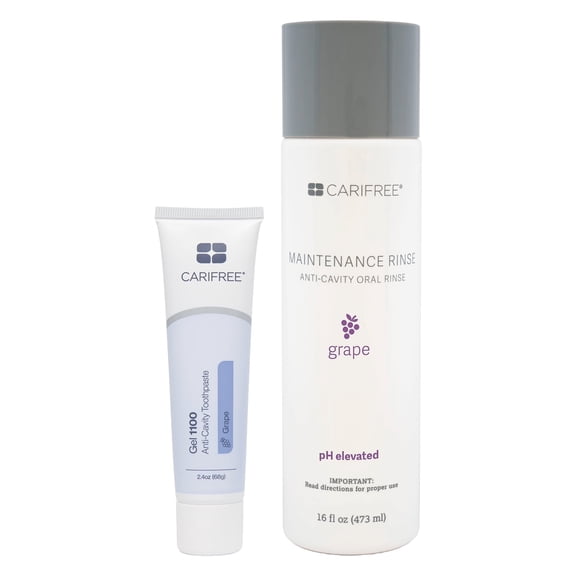 CariFree Prevention Kit (1 Month) (Single Maintenance Rinse & Single Gel 1100), Grape Flavor