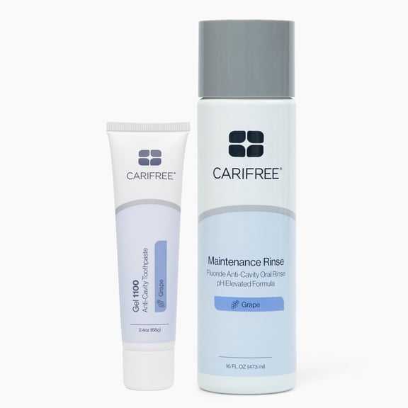 CariFree Prevention Kit (1 Month) (Single Maintenance Rinse & Single Gel 1100), Grape Flavor