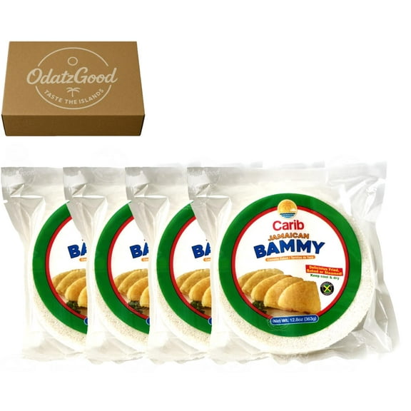 Carib Bammy 12.8oz (363g) 4-Pack Product of Jamaica Curated & Packaged by ODatzGood