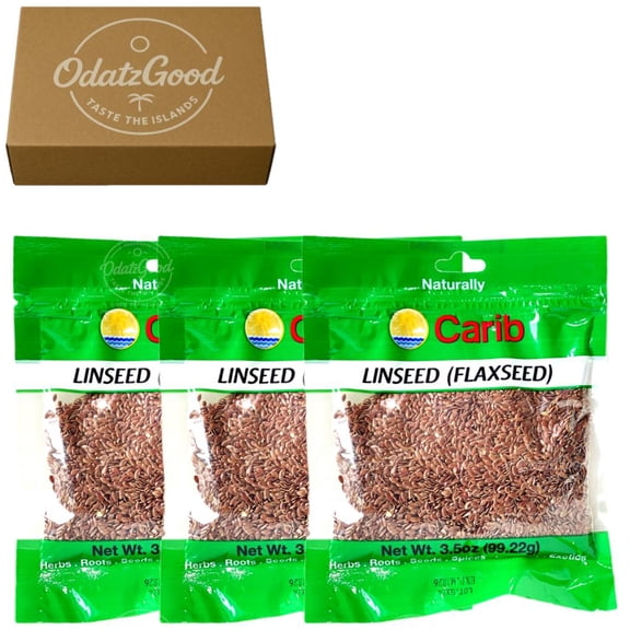 Carib Linseed (Flaxseed) 3.5oz (99.22g) 3-Pack Curated & Packaged by ODatzGood