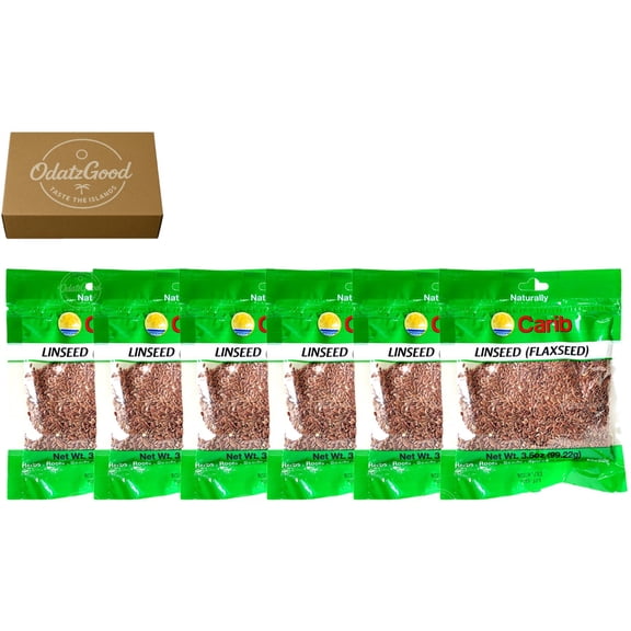 Carib Linseed (Flaxseed) 3.5oz (99.22g) 6-Pack Curated & Packaged by ODatzGood