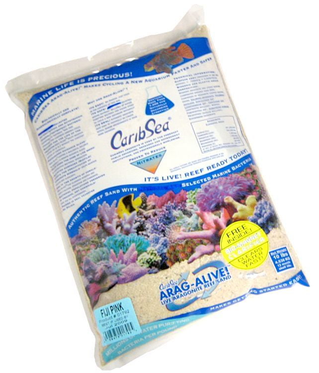 CaribSea 084078 10 lbs AragAlive Bahamas Oolite Aquarium Sand