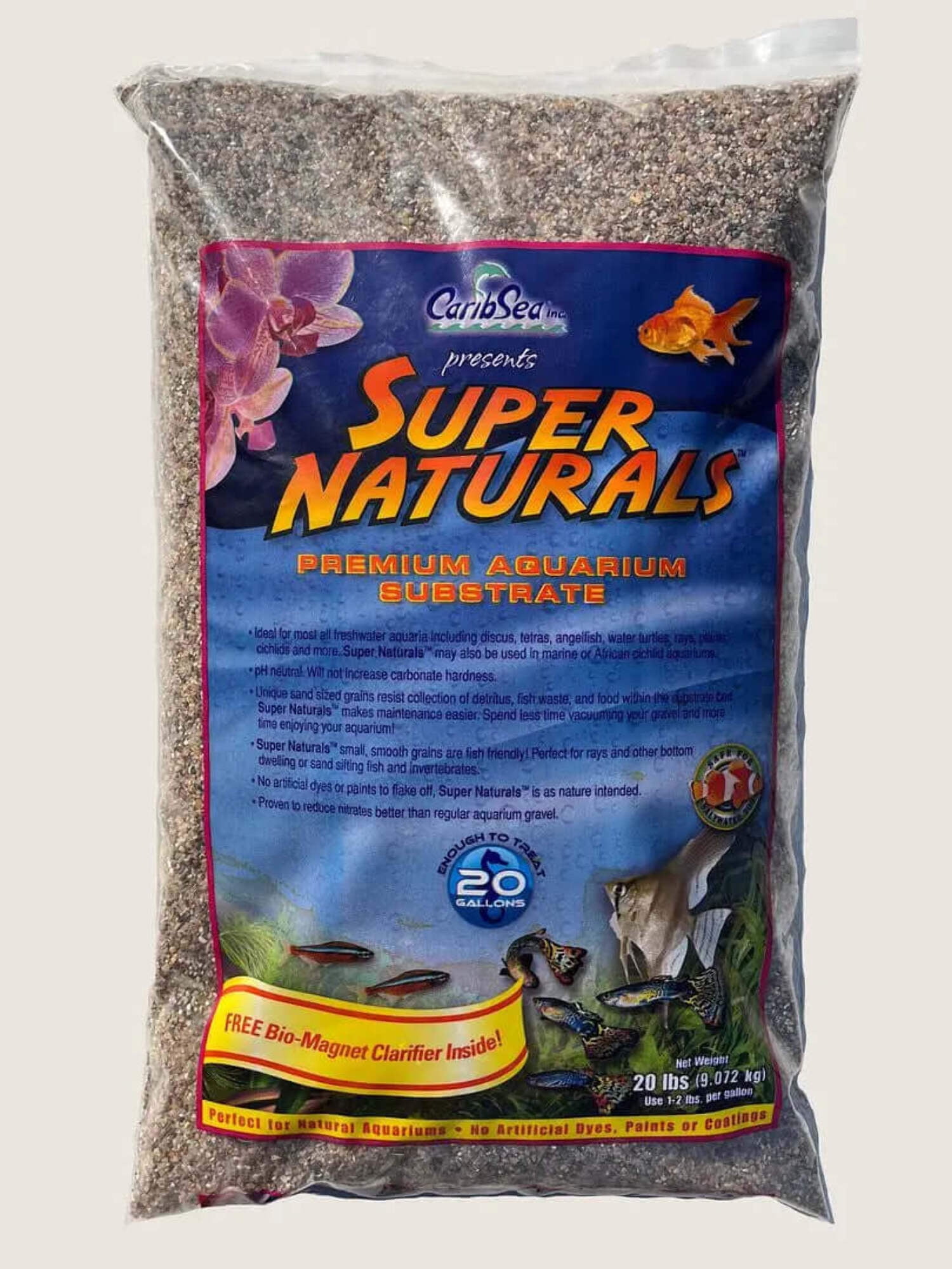 CaribSean Super Naturals Jungle River Sand Premium Aquarium Substrate for 20 Gallon Tank, Multicolor