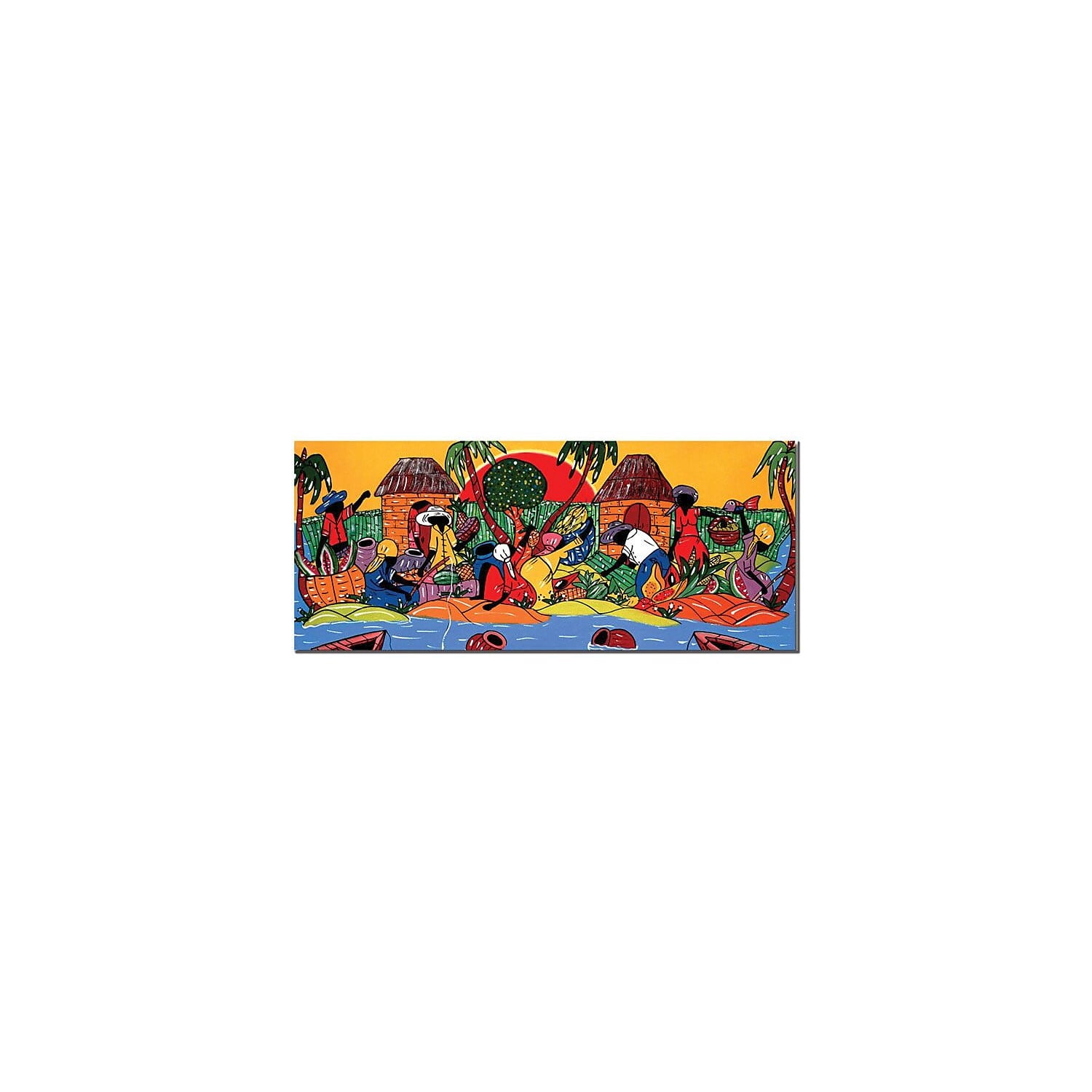Caribbean Armory Abstract Canvas Art in Bright Colors