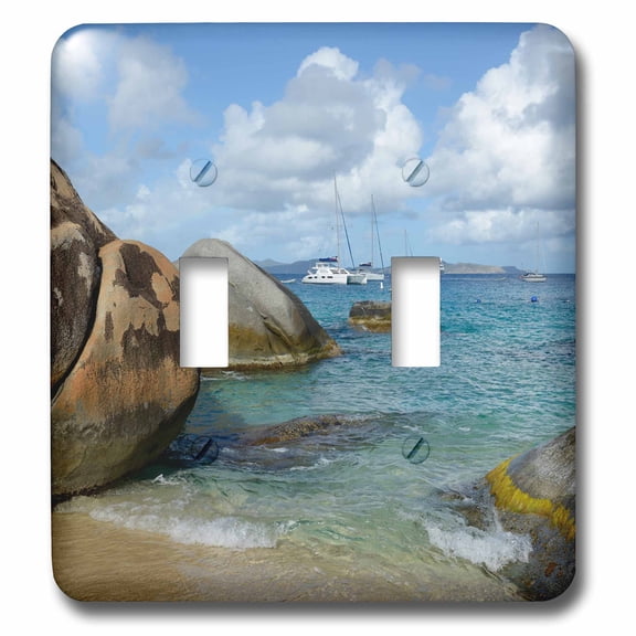 3dRose, Caribbean, BVI, Virgin Gorda. Giant boulders in Spring Bay, The Baths., double toggle switch