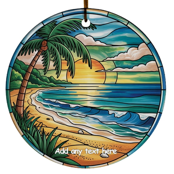 Caribbean Beach Ornament Christmas 2025 Holiday Ornament for Adventurers, Couples, Families or Friends Who Love Travel