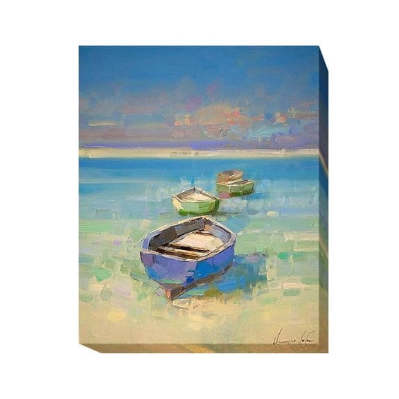 Caribbean Beach by Vahe Yeremyan Premium Gallery-Wrapped Canvas Giclee Art - 12 x 15 x 1.5 in.