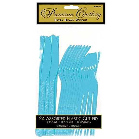 Caribbean Blue Premium Assorted Cutlery, 24 Ct. | Party Tableware